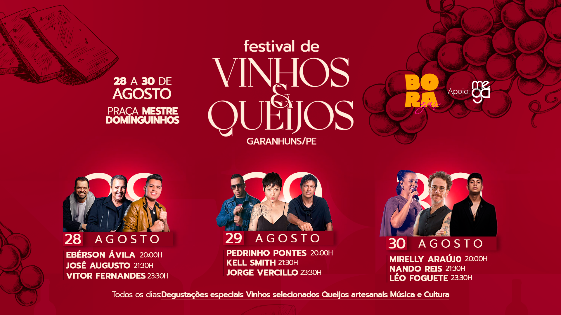 Festival de Vinhos e Queijos — 28 a 30 de agosto de 2026